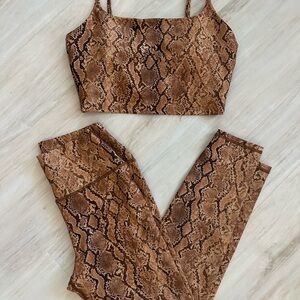 Carbon38 Snake Print Crop Top and Leggings Set